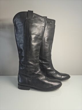 Frye Black Leather Over-the-Knee Riding Boots - Women